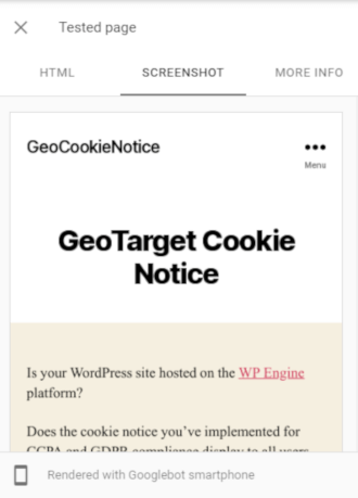 geotarget cookie notice not served to googlebot